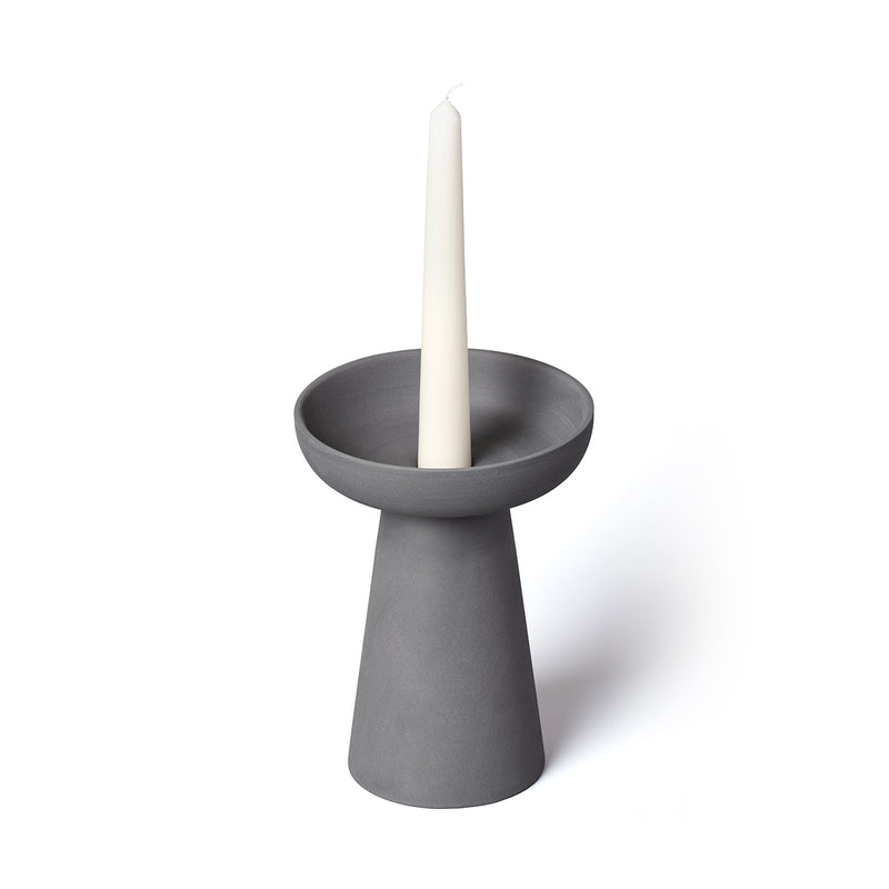 aery living | porcini candle holder large | charcoal ~ DC