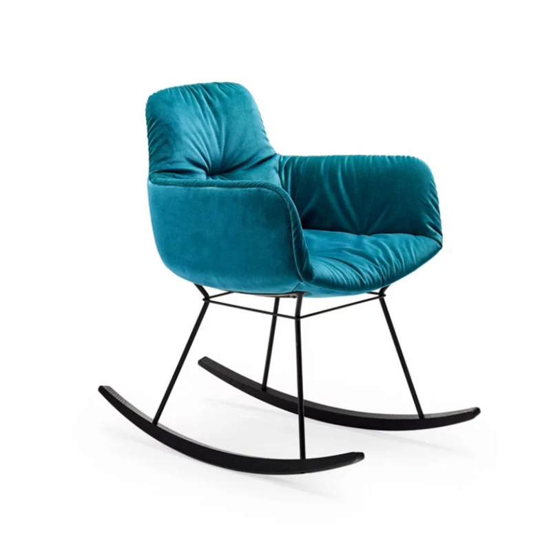 freifrau | leya rocking armchair high | wire frame | avalon 0045 + sahara plaza leather