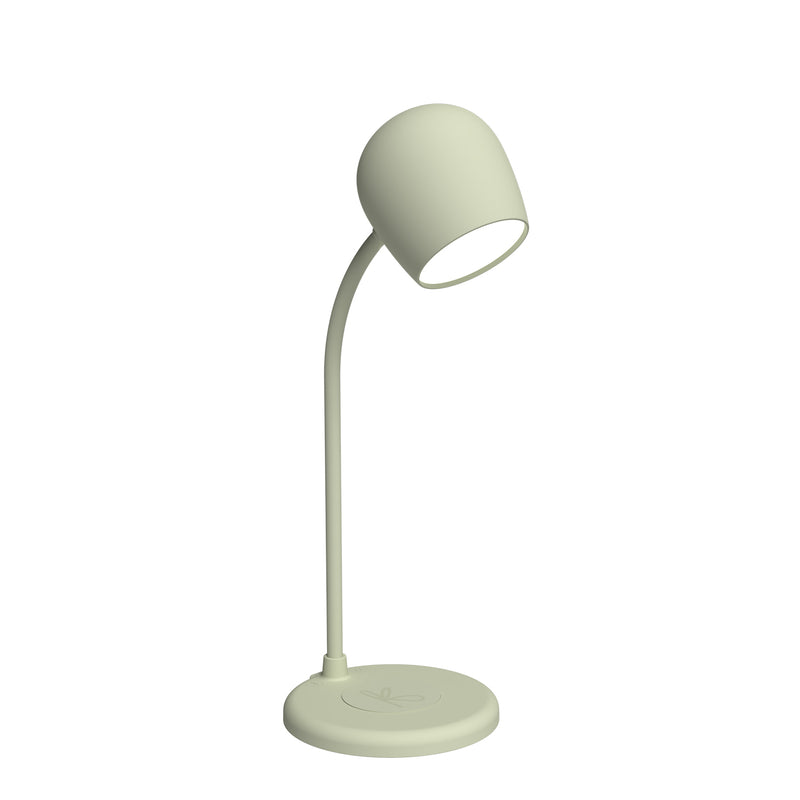 kreafunk | ellie table lamp with speaker + charger | dusty olive