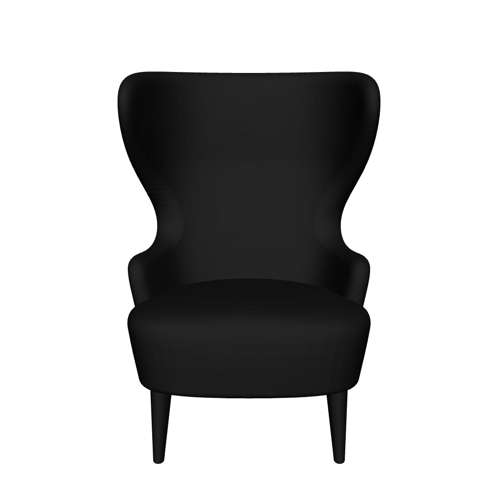 tom dixon | micro wingback chair | kvadrat gentle 2 black 0193