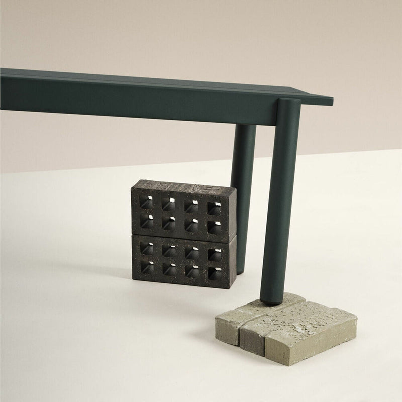 muuto | linear steel bench | dark green 110cm