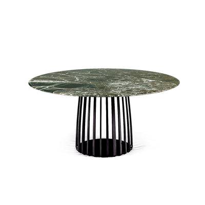 janua | bc 07 basket table round 110cm | rainforest green stone + black base