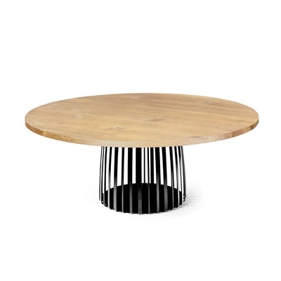 janua | bc 07 basket table round 125cm | natural oak + black base
