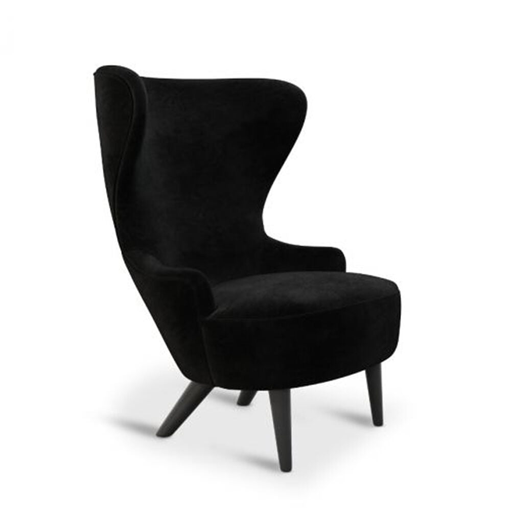 tom dixon | micro wingback chair | kvadrat gentle 2 black 0193