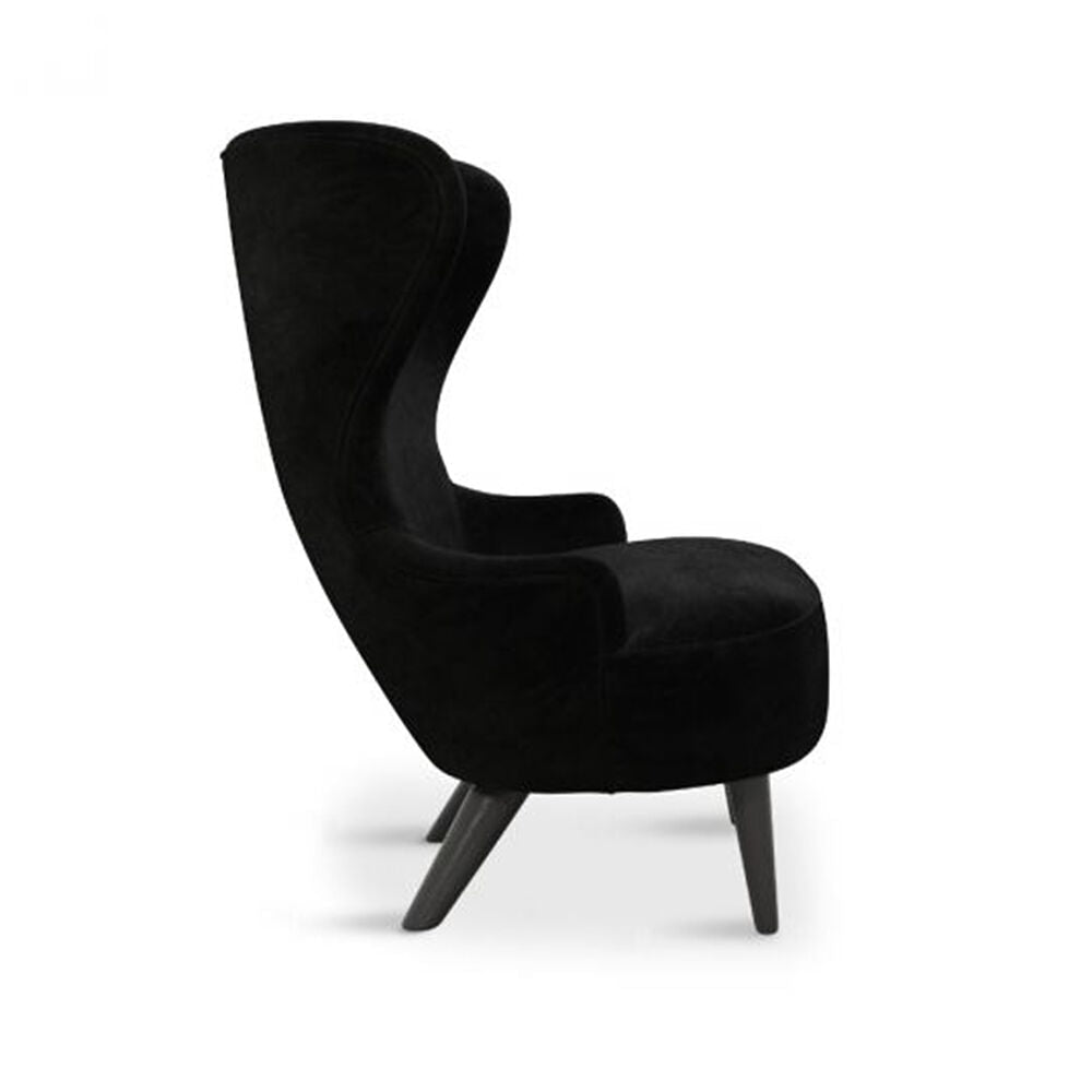 tom dixon | micro wingback chair | kvadrat gentle 2 black 0193