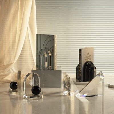 greg natale | palazzo crystal bookend set | onyx black
