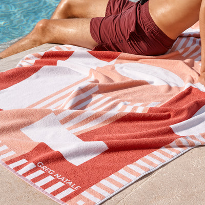 greg natale | positano beach towel | pink - 3DC