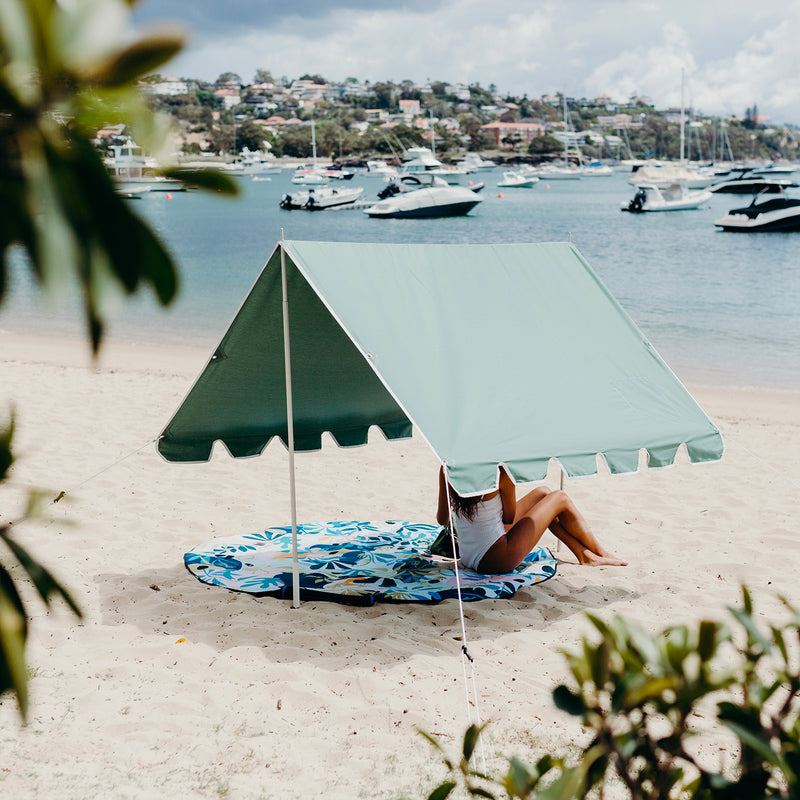basil bangs | beach tent | sage