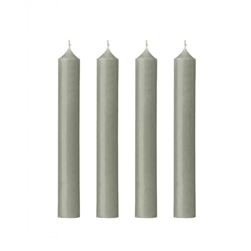 bougies la francaise | dinner candle pack of 12 | 20cm grey - 3DC