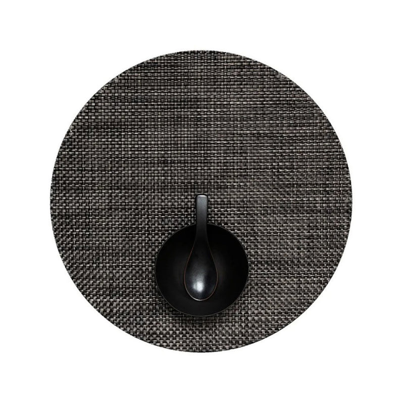 chilewich | placemat round | basketweave carbon