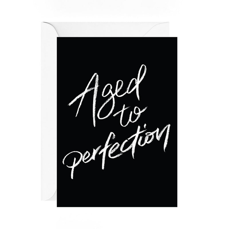 galina dixon | greeting card | aged to perfection | black