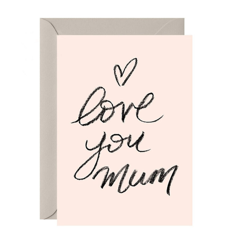 galina dixon | greeting card | love you mum | blush
