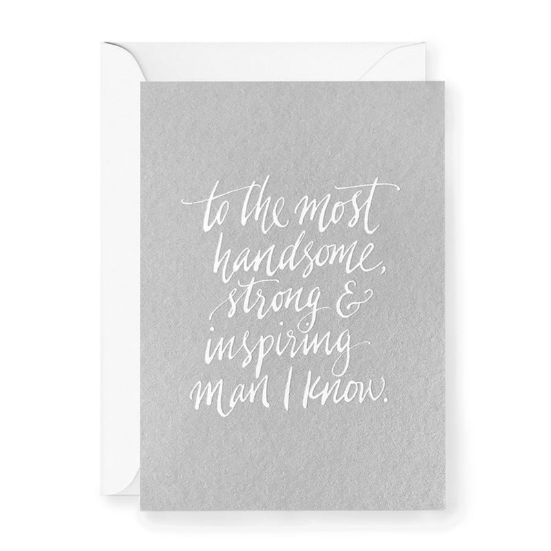 galina dixon | greeting card | to the most handsome man | grey