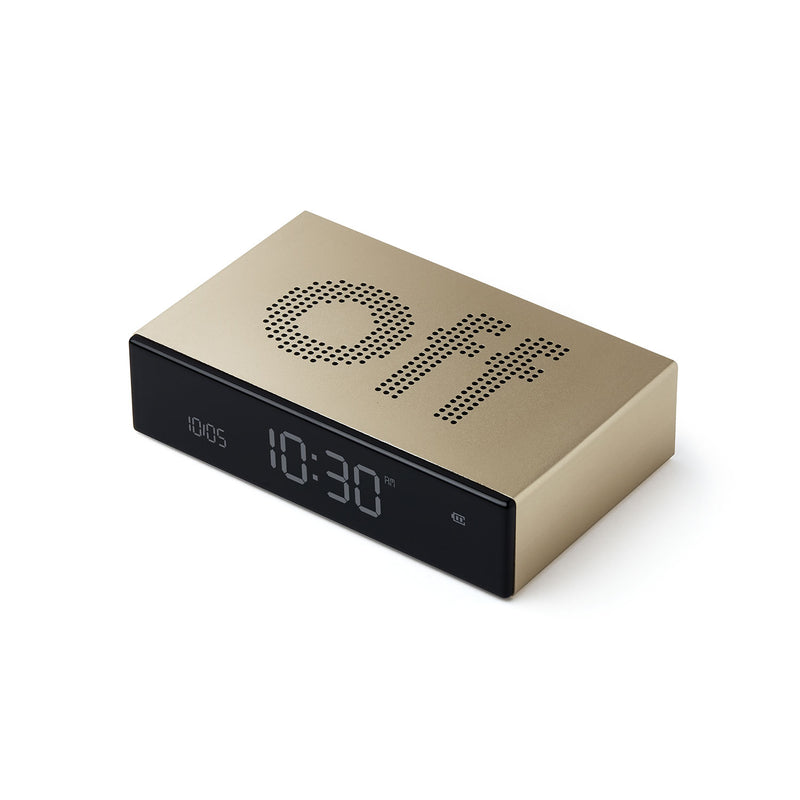 lexon | flip premium reversible LCD alarm clock | gold
