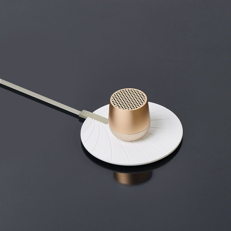 lexon | mino+ bluetooth speaker wireless charge | soft gold