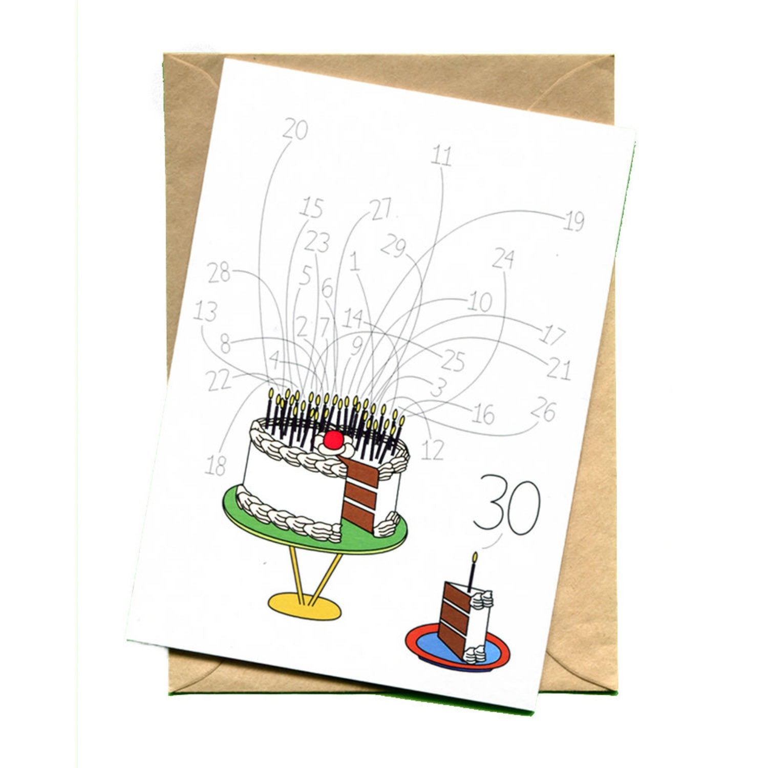 things by bean | greeting card | 30th birthday cake - LC – top3 by design