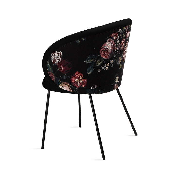 freifrau | ona armchair | steel frame deep black | front - adamo&eva 138 nero | back - gobelin eden