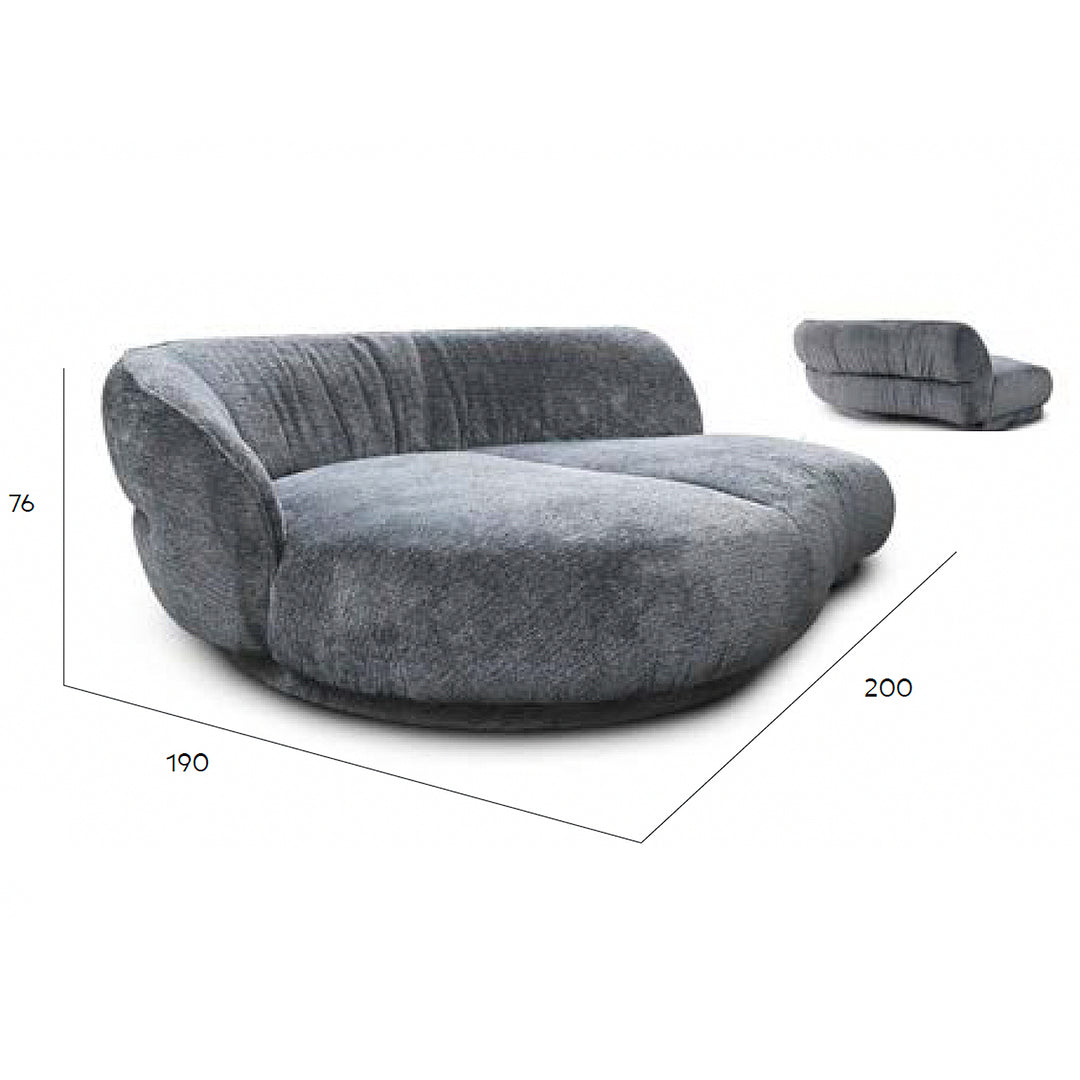 freifrau | marie sofa module round left armrest | fabric agus navy