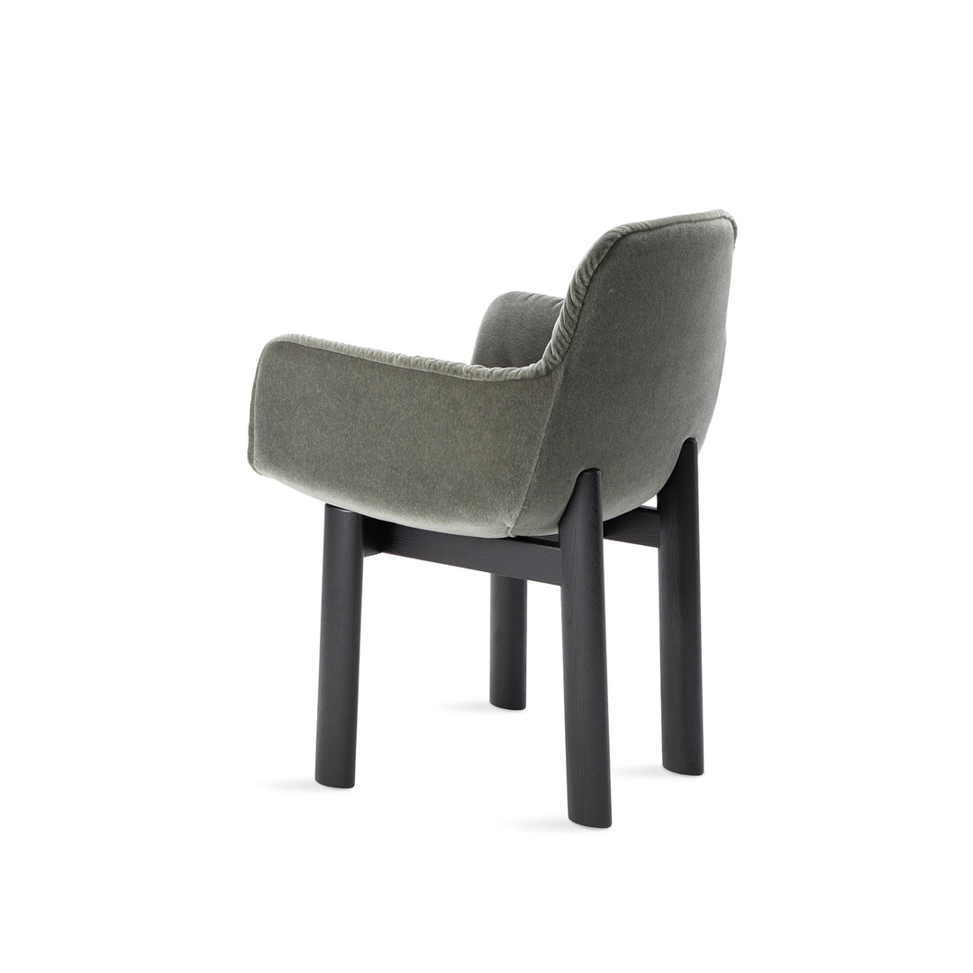 freifrau | leya armchair high | solid wooden frame - black | fabric - vladimiri militare
