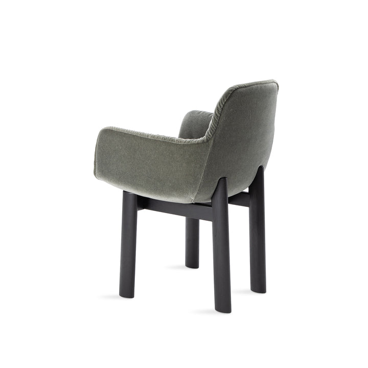 freifrau | leya armchair high | solid wooden frame - black | fabric - vladimiri militare