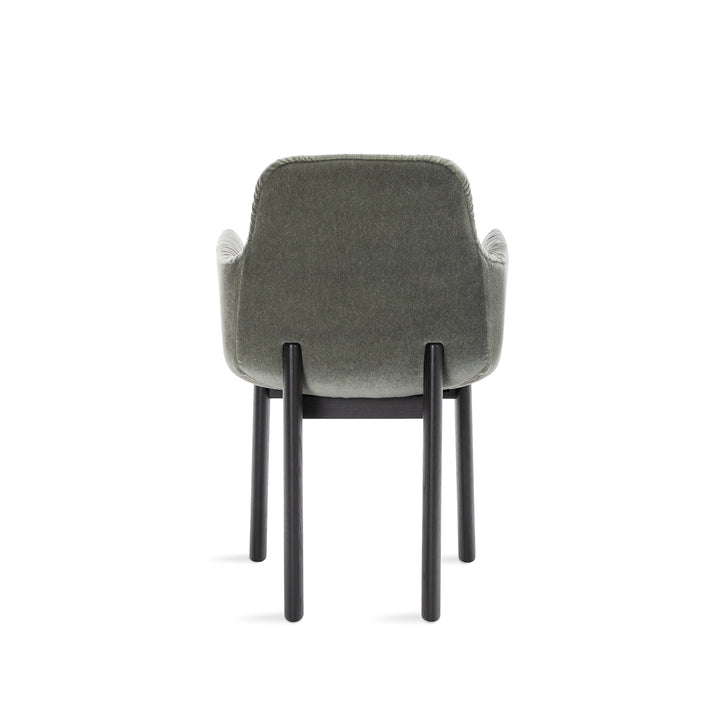freifrau | leya armchair high | solid wooden frame - black | fabric - vladimiri militare