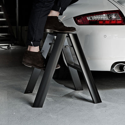 hasegawa | lucano 2 step ladder | black