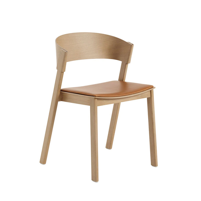muuto | cover side chair | oak + cognac leather