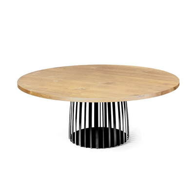 janua | bc 07 basket table round 125cm | oiled natural oak + black