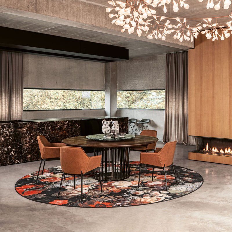 janua | bc 07 basket table round | anthracite smoked oak + black base 170cm
