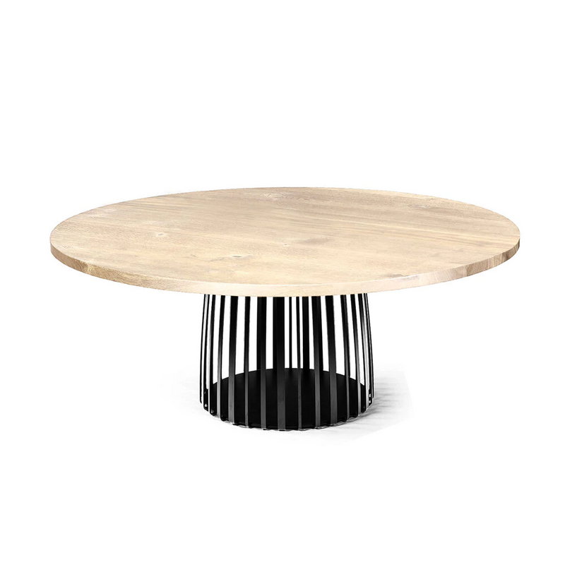 janua | bc 07 basket table round 125cm | white pigmented oak + bronze base