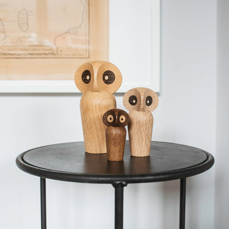 architectmade | wooden owl | mini smoked oak