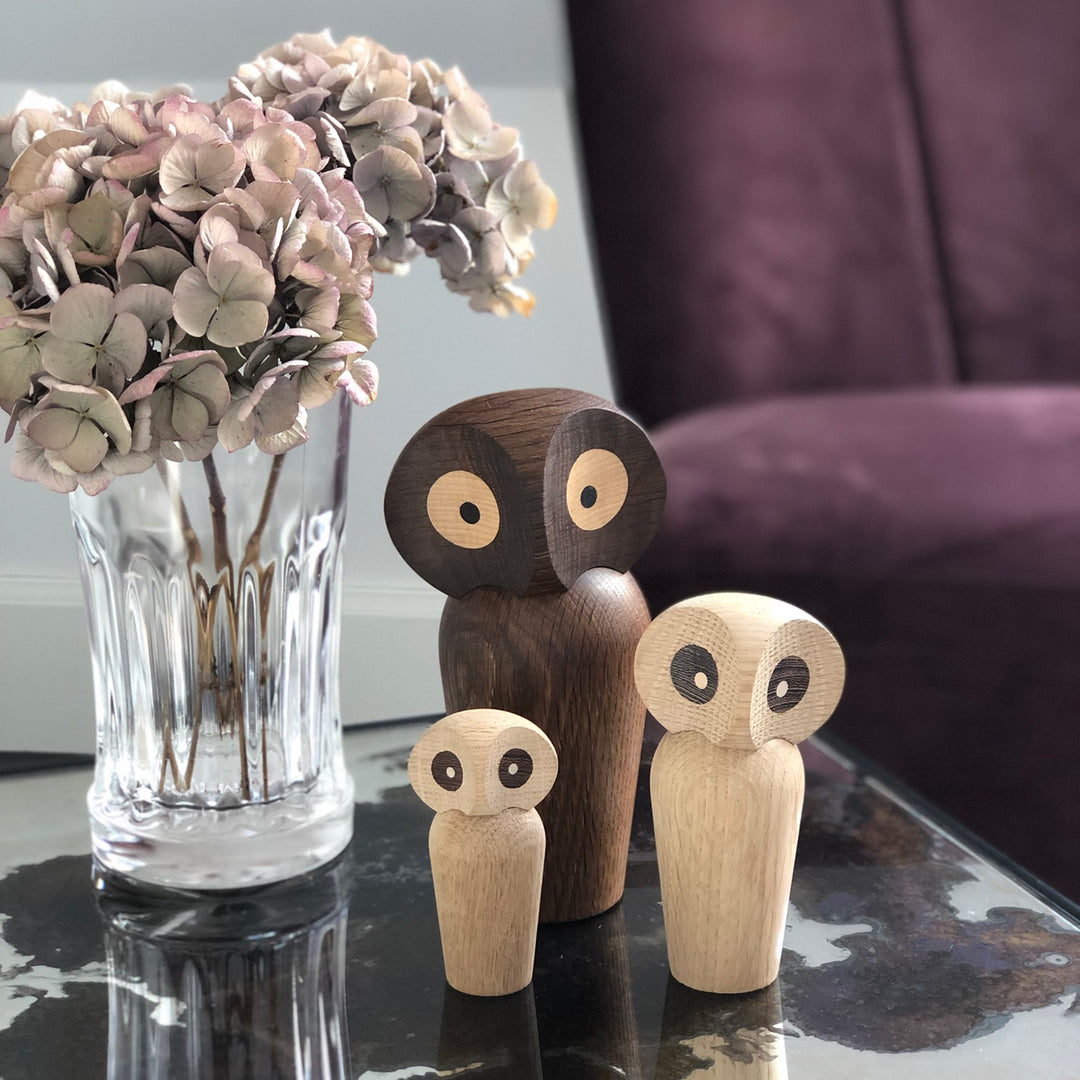 architectmade | wooden owl | large smoked oak