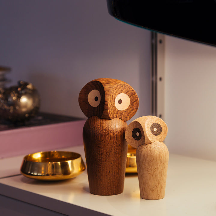 architectmade | wooden owl | large smoked oak