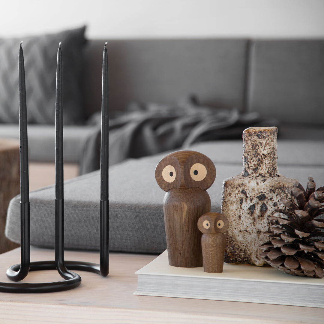 architectmade | wooden owl | large smoked oak