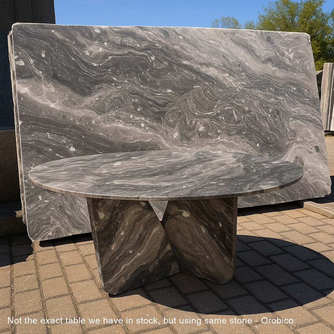 draenert | tadao table | inner rotating top | orobico black stone 160cm