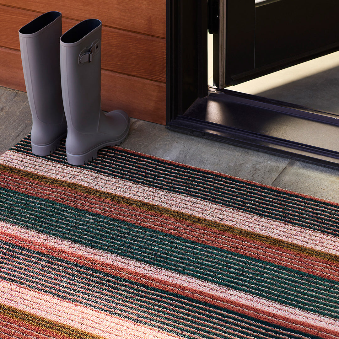 chilewich | shag doormat 46x71cm (18x28") | pleat stripe raspberry