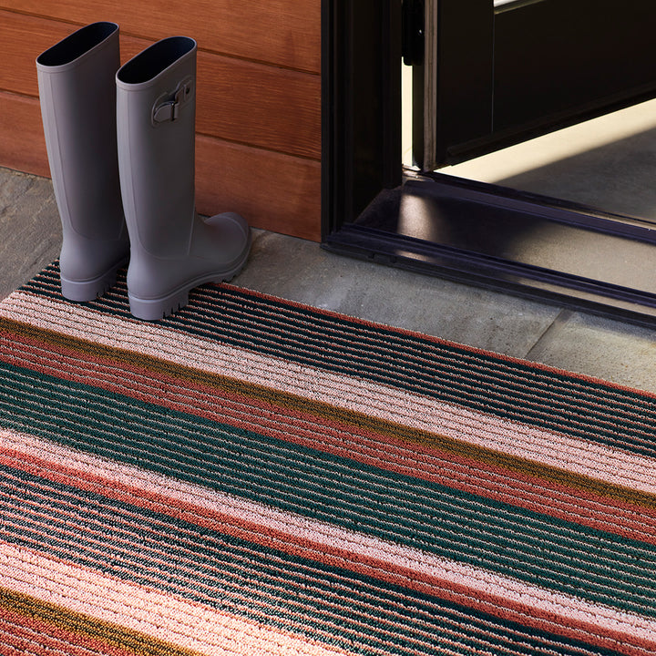 chilewich | shag doormat 46x71cm (18x28") | pleat stripe raspberry