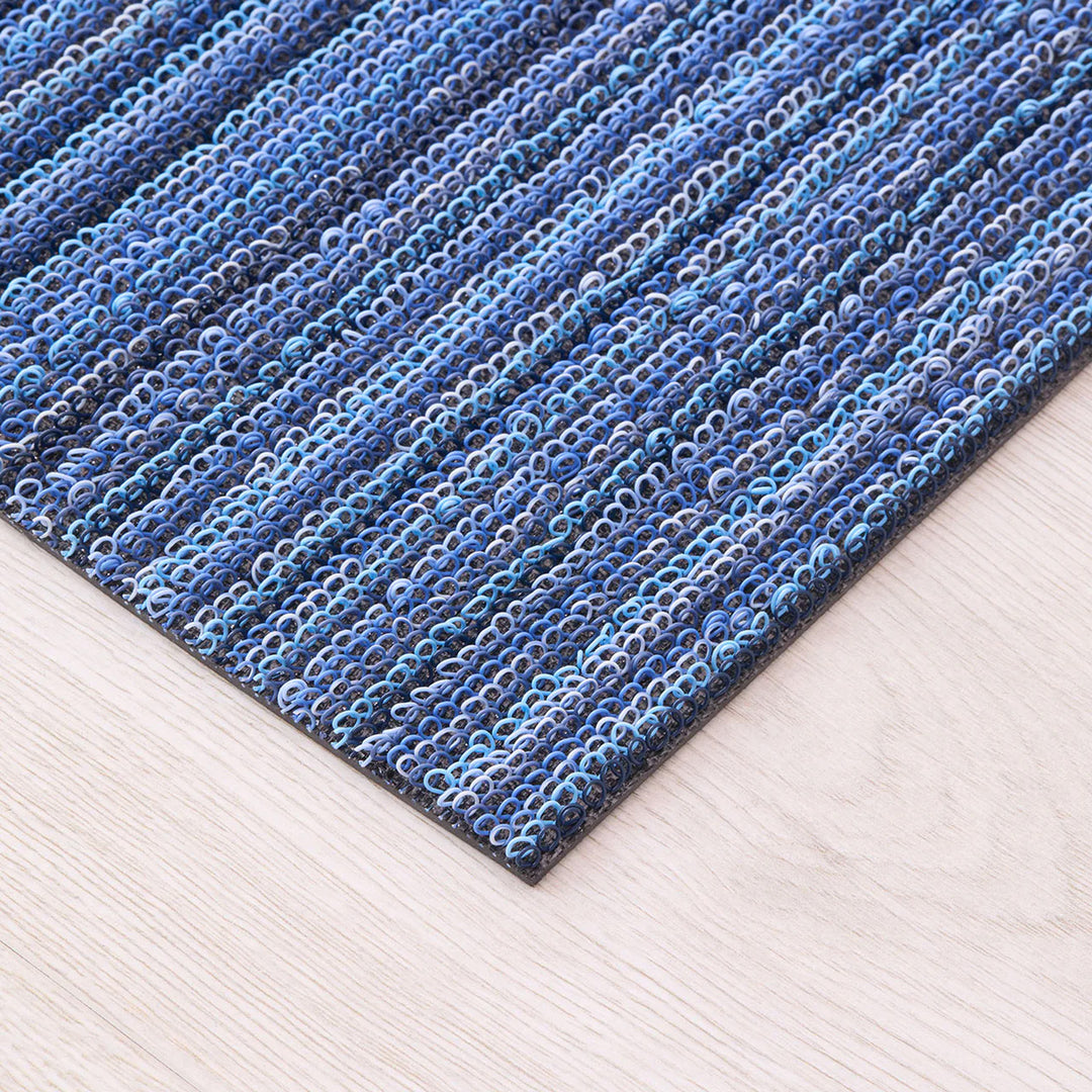 chilewich | shag doormat 46x71cm (18x28") | skinny stripe ocean