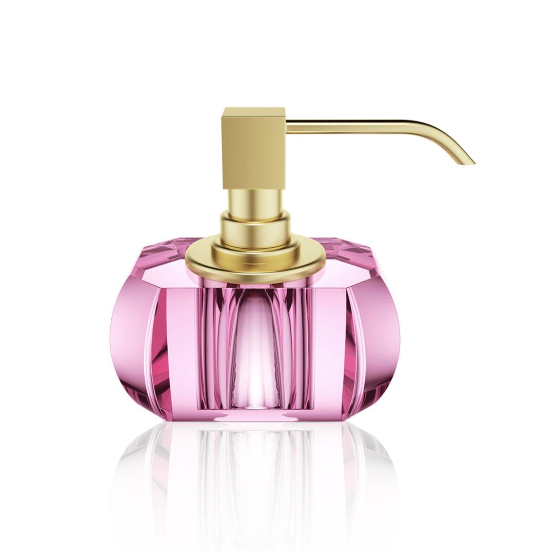 decor walther | KRISTALL series | soap dispenser | pink + gold + 24 carat matte gold