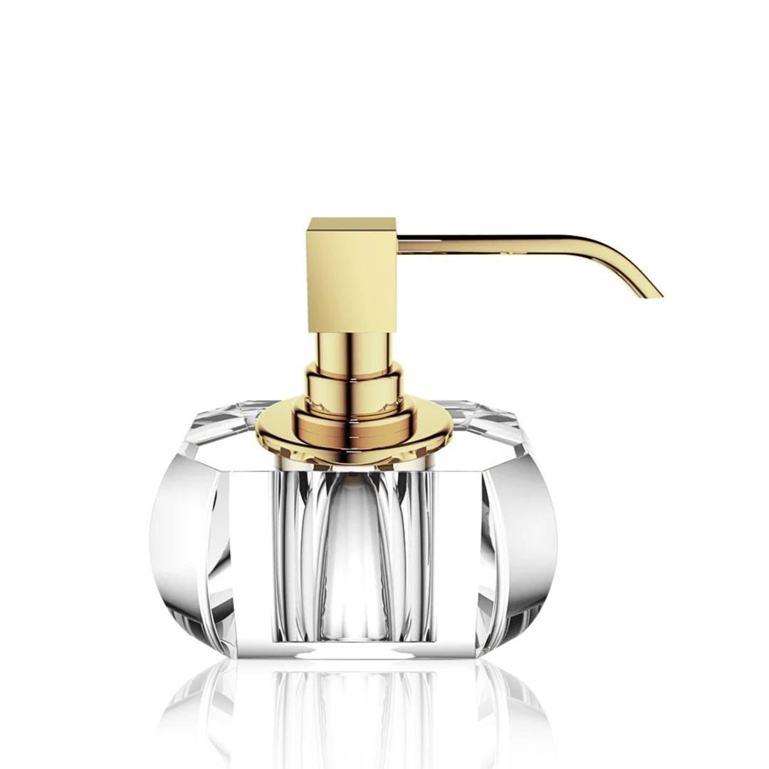 decor walther | KRISTALL collection | soap dispenser | clear + gold polished (24 carat)