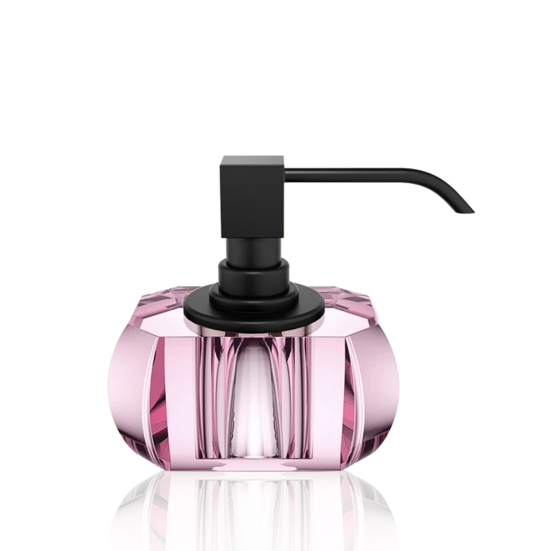 decor walther | KRISTALL collection | soap dispenser polished | pink + matte black
