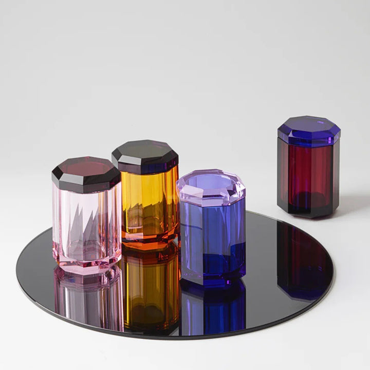 decor walther | KRISTALL collection | multi purpose box with lid | bi colour amber-anthracite