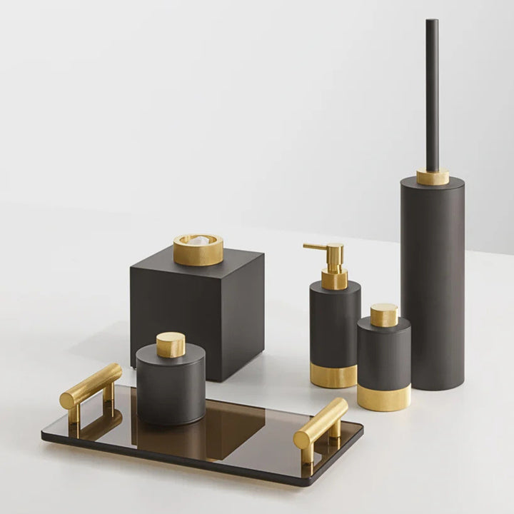 decor walther | CLUB series | soap dispenser | dark metal matt + gold matt 24 karat
