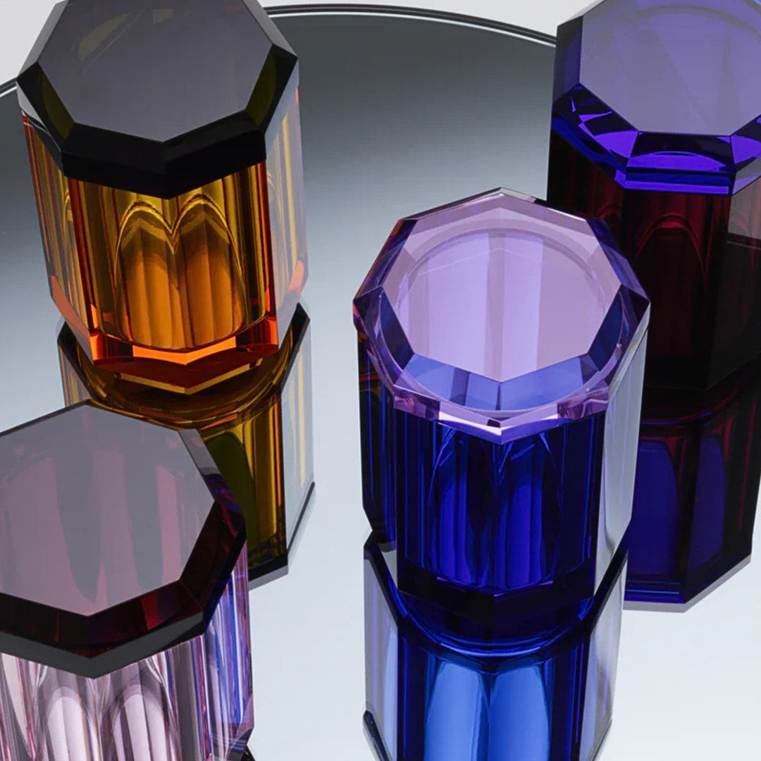 decor walther | KRISTALL collection | multi purpose box with lid | bi colour amber-anthracite