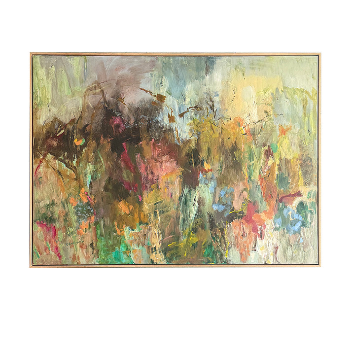 dana dion | original artwork | remembering spring 110 x 150cm - oak frame