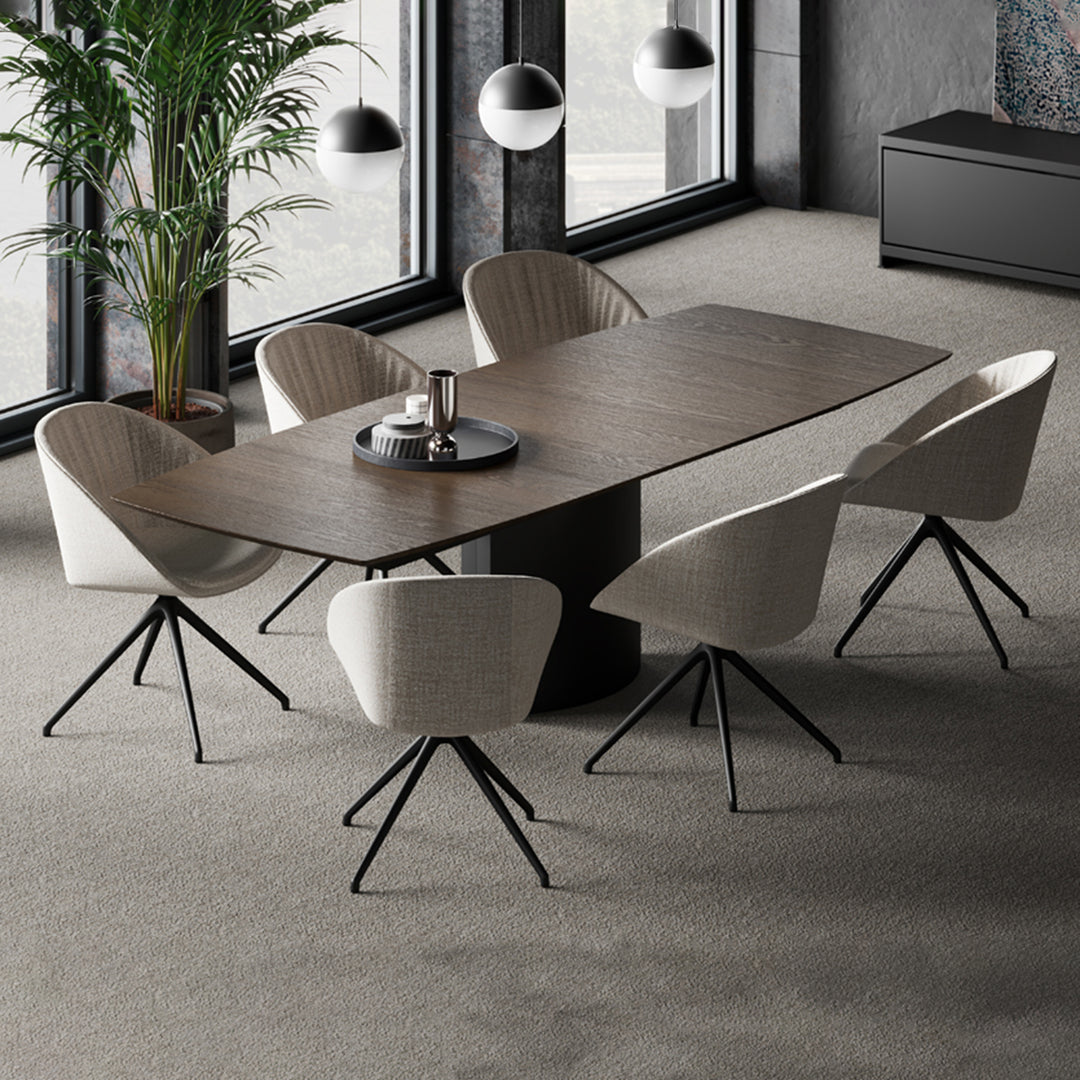 draenert | adler table | boat shape | PG1 neva stone | 105 x 190cm ext 270cm