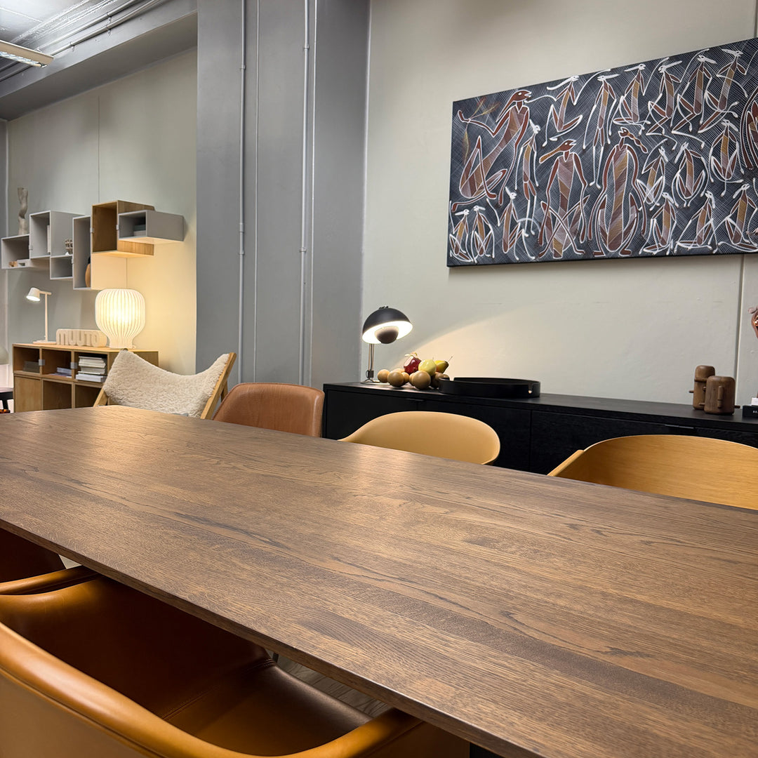 muuto | 70/70 table | solid smoked oak + black base 225x90cm - EX DISPLAY