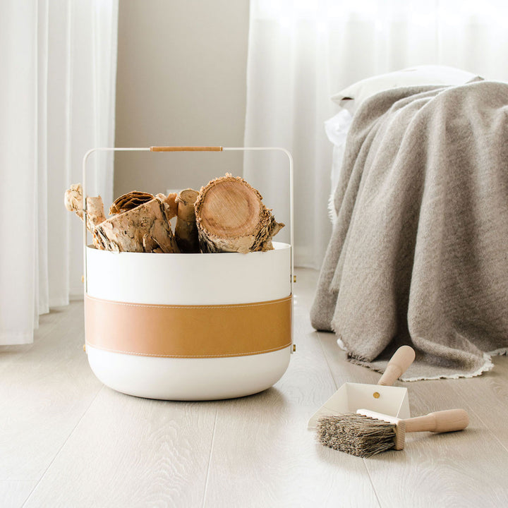eldvarm | emma wood basket | blanc