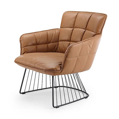 freifrau | Marla lounge chair | harp base black | leather - opium whisky