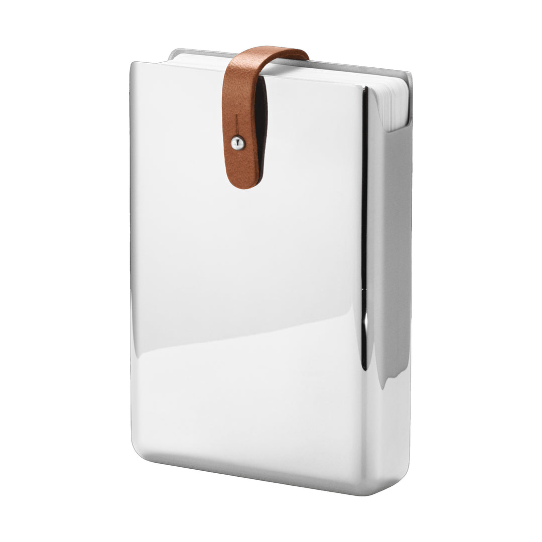 georg jensen | sky hip flask 0.15L + card game - leather | bundle